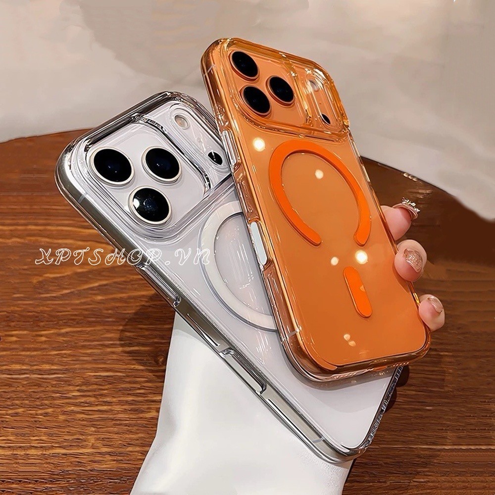 Ốp Điện Thoại Trong Suốt Cao Từ Tính Cho iPhone 17ProMax 17Air 16 15 14 13 12 11 Vỏ Bảo Vệ Chống Sốc