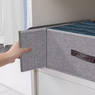 Hộp Đựng Quần Áo Vải Chia Ngăn, Form Cứng Giữ Phom, Nắp Đậy Chống Ẩm, Thiết Kế Gấp Gọn Tiện Bảo Quản