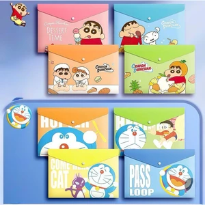 Túi nhựa đựng tài liệu A4 hoạt hình Shin và Doraemon chống nước đáng yêu 32.8 × 23.2 cm