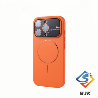 Ốp Điện Thoại Từ Tính Màu Cam Vũ Trụ Sang Trọng Cho IPhone 17 Pro Max 17Air 11 16 15 14 13 12 Pro Max Vỏ PC Cứng Siêu Mỏng Vỏ Ống Kính Bảo Vệ Toàn Diện Camera