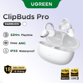 Tai nghe không dây UGREEN ClipBuds Pro, ANC Giảm tiếng ồn, Hi-Res Bluetooth 6.0 32H, Kiểu kẹp tai, Âm thanh độ phân IPX5