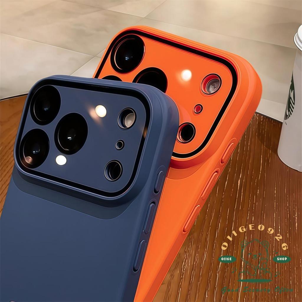 【 Ốp lưng iPhone17 】 Vỏ kính mờ siêu mỏng màu cam Vỏ điện thoại iphone 17 Pro Max 16 15 14 13 12 cho vỏ iPhone Vỏ cứng PC chống sốc