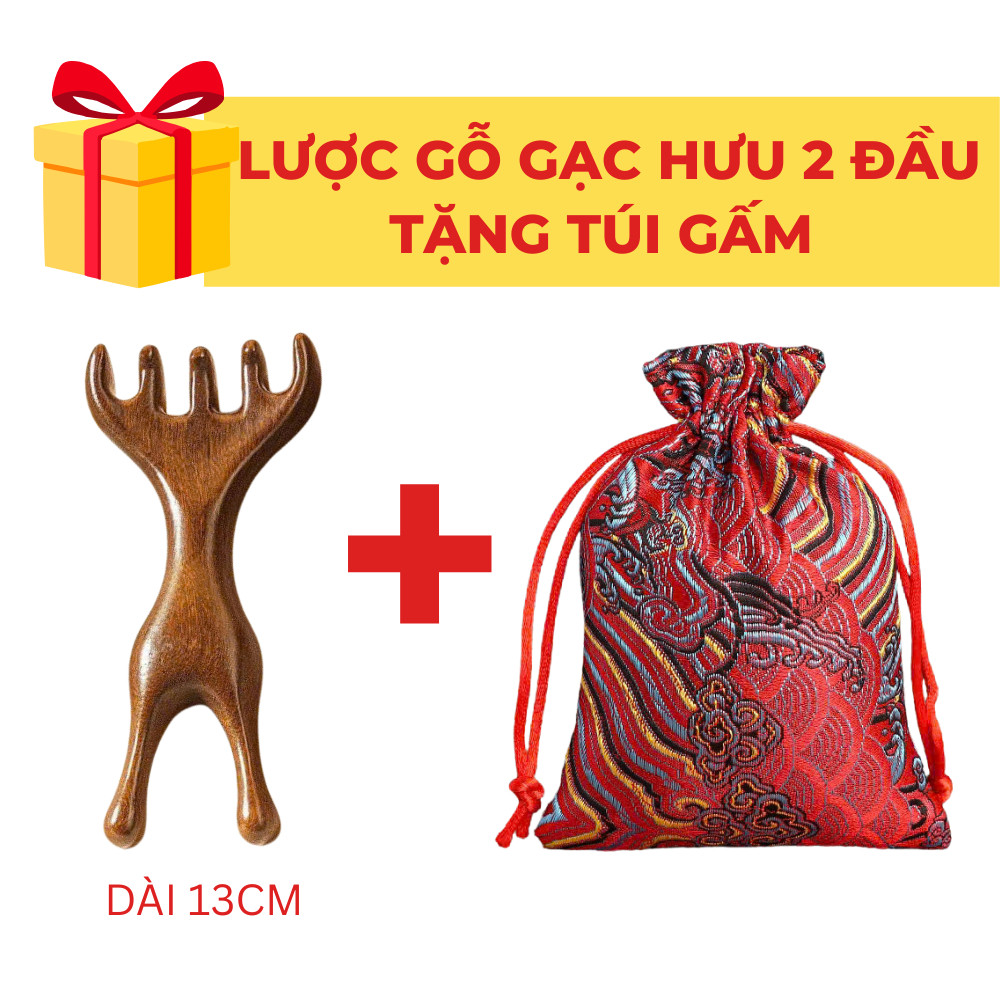(TẶNG TÚI GẤM) Lược Gỗ Đàn Hương Massage Đầu Mặt Cổ Vai Gáy Thư Giản, Giảm Đau Mỏi Nhiều Hình Dạng An Chi Organic