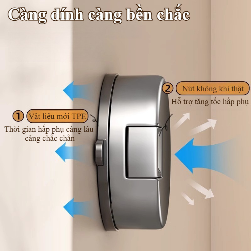 Móc Treo Đa Năng Hút Chân Không - Không Cần Khoan, Thép Không Gỉ, Di Chuyển Linh Hoạt, Tái Sử Dụng