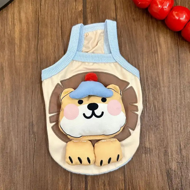 Teddy Bichon Pet Camisole Búp bê ba chiều dễ thương Mùa hè Quần áo chó mèo mỏng Quần áo cho chó nhỏ