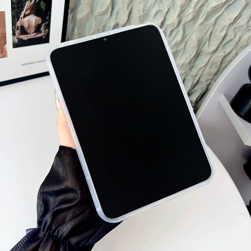 Ốp Lưng Mềm Trong Suốt Cho IPad Mini 4 5 6 7 8 9 10 11 A16A17Pro Air2 Air3 Air4 Air5 10.9 "Air13 10.2" Pro11 Air M2 M3 M4 Pro 11 M5 Pro12.9 Pro13 Cover Lilac Hot Pink
