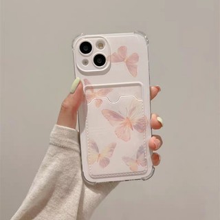 Ốp Lưng Cho iphone 17 Pro Max 17 Air 16E 13 14 15 Pro Max 11 12 13 Pro 16 Plus Ốp Lưng Bướm Ảnh Đựng Thẻ Ví TPU Dễ Thương Silicon Mềm Trong Suốt