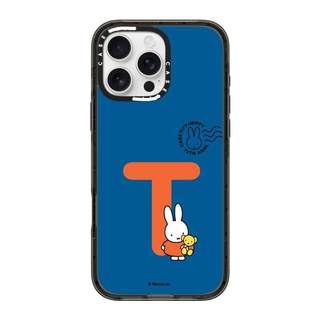 CASECASE X Miffy Custom Initial-T Case Black Edge Clear Hard Từ Hút Tác Động Cho Apple IPhone 12 13 14 15 16 17 Pro Max Air Plus Có Hộp