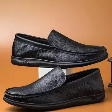 Giày Da Nam Thoáng Khí Slip-On Giày Nam Đế Mềm Giày Công Sở Giày Da Phù Hợp Với Giày Lái Xe Lười Nam Bố Giày DFLX