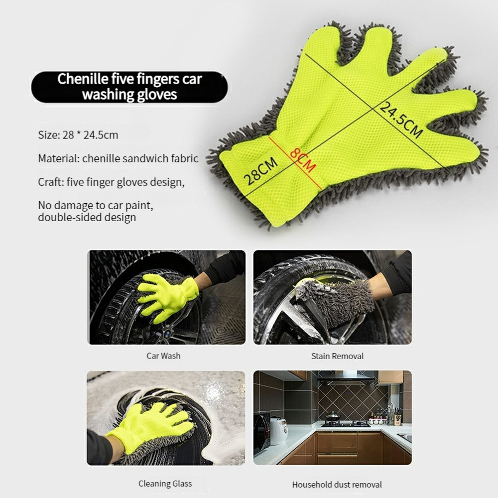 【COD】Găng tay rửa xe chuyên dụng chất liệu san hô cao cấp xỏ 5 ngón thiết kế mềm mại thấm hút nước nhanh cho xe ô tô