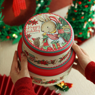 Vòng Nhỏ Có Thể Giáng Sinh Bao Bì Bánh Quy Bánh Quy Bao Bì Hộp Thiếc Hộp Rỗng Màu Đỏ Hộp Quà Tặng Hộp Kẹo