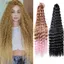 DELMER Tóc Móc Tổng Hợp, Ombre Afro Uốn Tóc Xoắn Sâu Móc Tóc, 30Inch Xoăn Sóng Nước Tự Nhiên Móc Bện Phần Mở Rộng Tóc