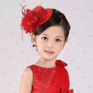 PYCOU Mũ Hộp Đựng Hoa, Phụ Kiện Tóc 13cm Trẻ Em Fascinators Mũ, Trang Điểm Thời Trang Lông Vũ Trà Tiệc Kẹp Tóc Ngày Lễ