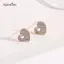 AqToCna Đôi Trái Tim Bộ Trang Sức Nelace Vòng Tay Bông Tai Nhẫn Thời Trang Thanh Lịch Kim Cương Giả Bộ Trang Sức Nữ Quà Tặng AqToCna