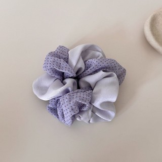 Kovoi / Phong Cách Hàn Quốc Tím Chấm Bi Màu Sắc Tương Phản Gạc Scrunchy Dây Tóc Tính Khí Nhẹ nhàng Tất Cả Trận Đấu Bóng Đầu Dây Buộc Tóc Vòng Tóc