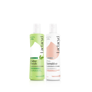 Bộ Dung Dịch Vệ Sinh Phụ Nữ Lactacyd Odor Fresh Ngăn Mùi 24H 250ml + Pro Sensitive Cho Da Nhạy Cảm 250ml