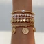 Vòng tay hạt tròn FEDAOG, Vòng tay đính cườm đàn hồi nhiều lớp phong cách Bohemian, Thời trang Handmade Đính cườm ngôi sao đính cườm Phụ kiện trang sức