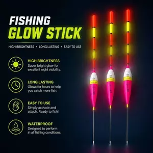 Bộ 3 Phao Câu Cá PYCOU, Bộ 3 Kích Thước Hỗn Hợp Bobber Phao, Thiết Kế Biến Động Đa Năng Mix Màu Ánh Sáng Dính Tính Năng Gậy Câu Cá Để Câu Cá