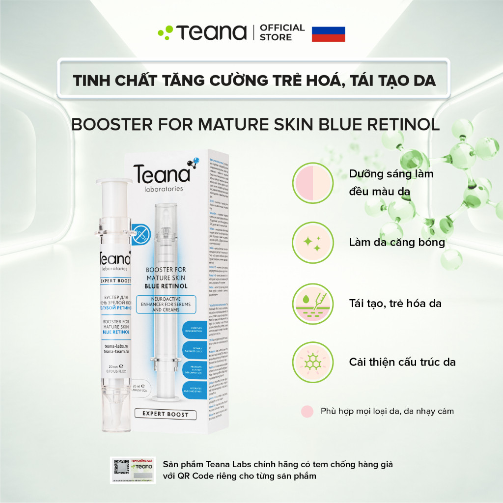 Booster Teana For Mature Skin Blue Retinol tinh chất tăng cường giúp trẻ hoá, tái tạo da 20ml
