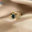 Kudosation Vintage Thời Trang Opal Đá Cưới Mở Có Thể Điều Chỉnh Tem Bạc Nhẫn Nữ Trang Sức Đẹp
