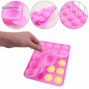 GCDHome 20 Lỗ Silicon Lollipop Khuôn DIY Chocolate Thạch Đá Bóng Bánh Khuôn Có Thể Tái Sử Dụng Khuôn Nướng Món Tráng Miệng Không-sti Khuôn Dụng Cụ Nhà Bếp HOT