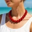 Vòng cổ mặt dây chuyền trái tim JUIC, Vòng cổ đính cườm phong cách Bohemian Acrylic, Quà tặng Hạt đầy màu sắc Mặt dây chuyền có thể điều chỉnh Trang sức Bãi biển mùa hè
