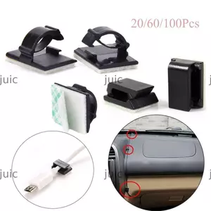 JUIC 20 / 60 / 100 Cái Giá Đỡ Nhựa Tự Dính Dây Tổ Chức Kẹp Quản Lý Dây