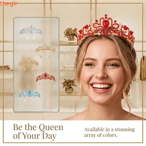 THEGIRL8B Vương Miện Kim Cương Giả, Bling Vintage Tiara, Trang Trí Hàng Hóa Với Lược Sang Trọng Thanh Lịch Cô Dâu Đầu Trang Trí