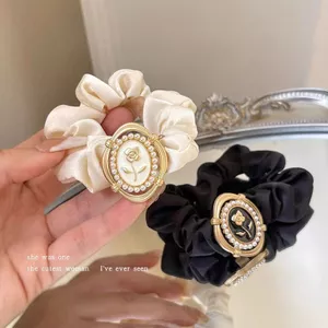 Phiên Bản Hàn Quốc Đơn Giản Satin Scrunchy Buộc Tóc Hoa Hồng Dây Buộc Tóc Tính Khí Phù Hợp Với Bóng Mũ Đội Đầu Bền Dây Buộc LHA0