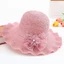Mũ Rơm Vành Rộng PYCOU, Mũ Chống Nắng Ruffle Dệt Ruffle Có Thể Điều Chỉnh, Ngọt Ngào Có Thể Gập Lại Thoáng Khí Ren Hoa Nơ Floppy Bucket Hat Dành Cho Nữ Bé Gái