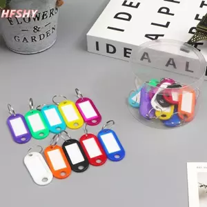 HFSHY 50 Chiếc Móc Khóa Nhiều Màu Sắc Thẻ Chìa Khóa Nhãn ID Tên Phòng Địa Chỉ TEL Số Bút Chìa Khóa Thẻ Hành Lý Có Vòng Chia VN