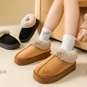 Giày Bốt Tuyết JUIC, Dép Mềm Mại Lông Tơ Sang Trọng, Lông Thú Giả Thoải Mái Không Trơn Trượt Giày Nữ Nữ