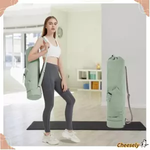 Túi Thảm Thể Thao CHEESELY, Túi Thảm Tập Yoga Tập Thể Dục Dung Tích Lớn, Dây Đeo Vai Có Thể Điều Chỉnh Di Động Có Chai Nước Túi Carrier Ba Lô Túi Đựng Thảm Tập Yoga Nữ
