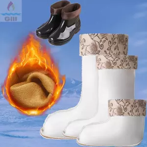 GILL Giày Đi Mưa Lót, Ấm Hơn Mềm Mại Mùa Đông Lót Ấm Áp, Giày Lót Tất Chống Lạnh Bao Giày Phụ Kiện Dày Cách Nhiệt Giày Đi Mưa Áo Khoác Cotton Nữ Cô Gái