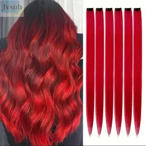 JVSUB 10 Cái / gói Kẹp Trong Phần Mở Rộng Tóc, Điểm Nổi Bật Tóc Màu 22 Inch, Tổng Hợp Nhiều Màu Tóc Giả Thẳng Tóc Giả Cho Bé Gái