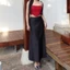 Chân Váy Midi Dáng Dài Chất Liệu Lụa Satin Mềm Mịn Chân Váy Midi Lụa Đuôi Cá Dáng Dài - - Hieuvy Botique
