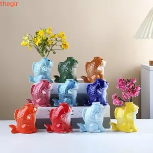 THEGIRL8B Chậu trồng cây mọng nước, Bình hoa trang trí độc đáo hình cá, Mini nghệ thuật thủ công mô phỏng chậu cây trang trí trang trí máy tính để bàn
