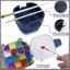 1 Chiếc Hộp Bảo Quản Tiết Kiệm Sơn Kín Hơi Hộp Bảng 16-Well Palette Hộp Có Nắp Bao Gồm Bàn Chải Sơn, Hoàn Hảo Cho Gouache Xanh