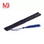 Quạt tay ren tre gấp, bướm xanh đậm và hoa trắng