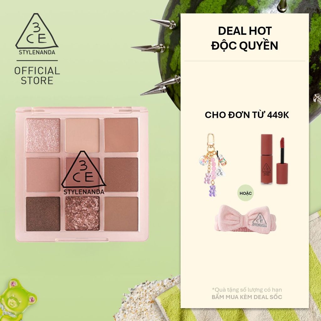 Phấn Mắt 9 Ô 3CE Multi Eye Color Palette Đa Sắc, Lên Màu Chuẩn Sắc, Kết Hợp Đa Dạng, Mịn Mượt Dễ Tán