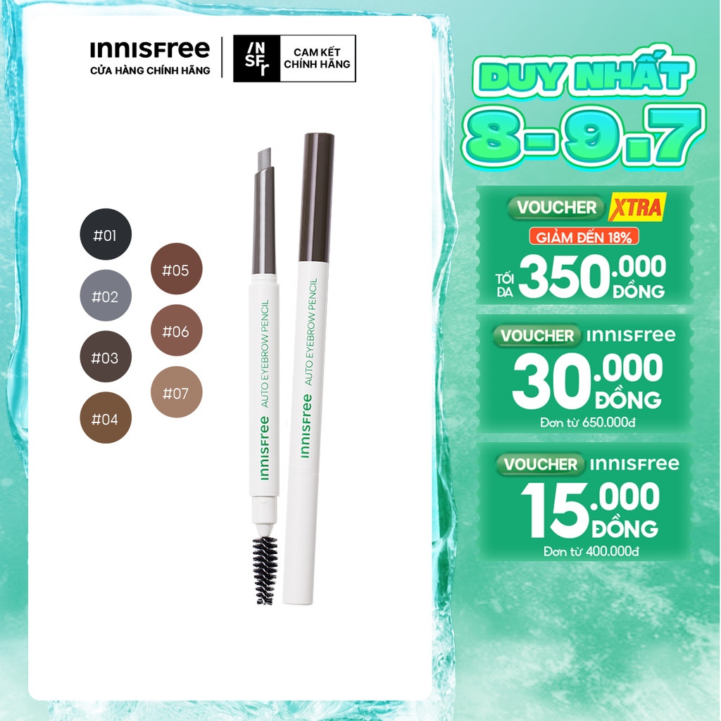 Chì kẻ chân mày innisfree Auto Eyebrow Pencil 0.3g
