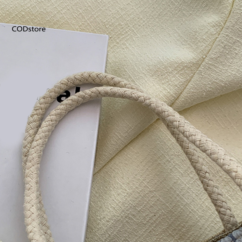 Túi xách vải lanh Cotton KDC Túi xách phong cách Boho Túi đeo vai sức chứa in hoa dành cho nữ – Túi xách tối giản đa năng hàng ngày để đi làm và mua sắm du lịch