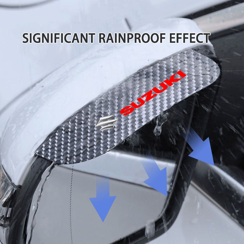 Suzuki Sợi Carbon Gương Chiếu Hậu Mưa Lông Mày Hiệu Quả Cao Chống Mưa Và Chống Thấm Nước Kính Chắn Nắng Trang Trí Xe Hơi Phụ Kiện Cho Swift Vitara Jimny SX4 APV Phụ Kiện