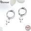 Khuyên tai BAMOER SCE547 hình thánh giá bằng bạc 925 thời trang cho nữ