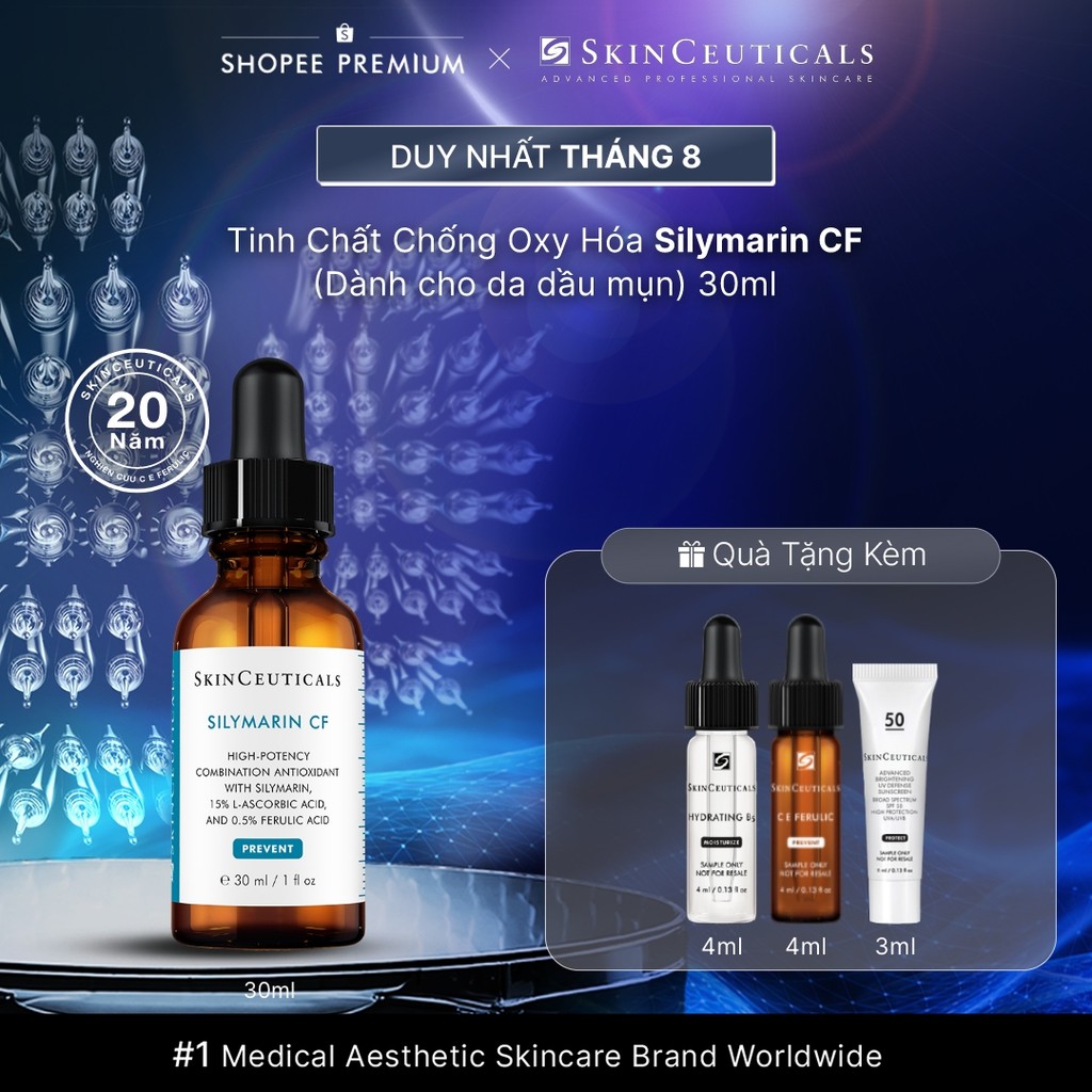 Skinceuticals Silymarin CF giúp kiểm soát dầu và cải thiện các khuyết điểm da 30ml