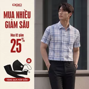 Áo Sơ Mi Nam Ngắn Tay DGC Dáng Suông, Vải Bamboo Thoáng Mát Mềm Mại, Phong Cách Công Sở - SASNBC31M
