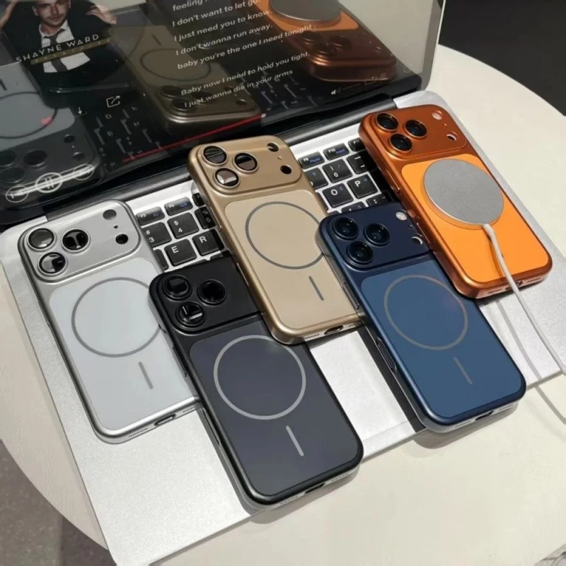 Ốp Điện Thoại Dark Cherry Matte Cho IPhone 18 Pro Max 17 16 15 14 13 Pro Max 17Pro Ốp Lưng Sạc Không Dây Từ Tính Có Vỏ Ống Kính Máy Ảnh Bảo Vệ Chống Sốc Ốp Lưng Cứng