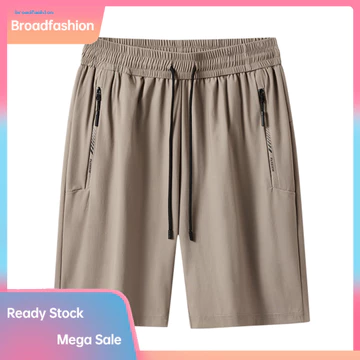 [br] Quần short nam năng động đa năng Quần short thoáng khí nhẹ Quần short lụa băng khô nhanh cho nam với eo co giãn Quần short giải trí giữa cao thoáng khí dành cho đông nam