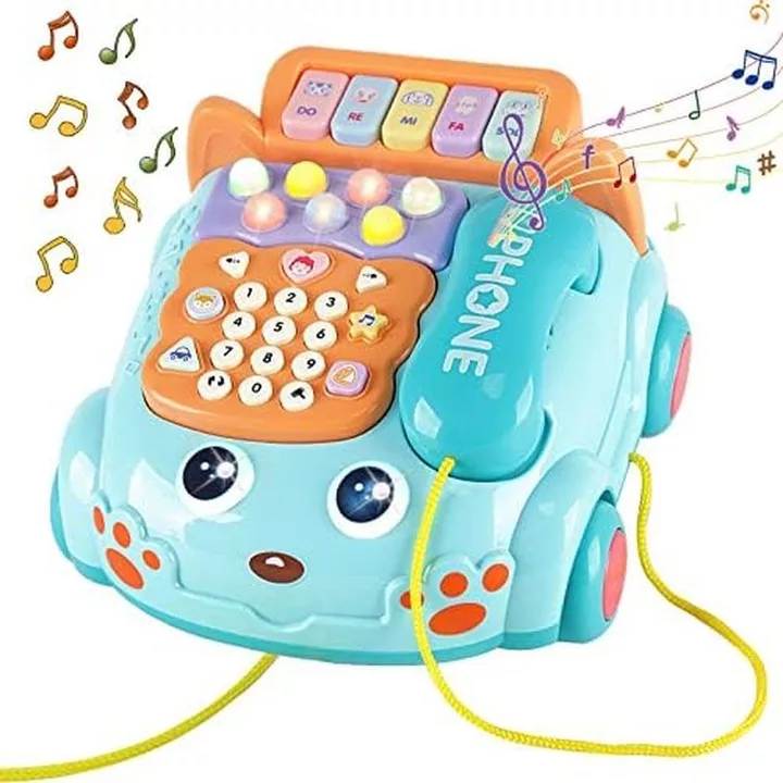 Đồ chơi điện thoại cho bé, Đồ chơi trẻ em Điện thoại hoạt hình Đồ chơi đèn âm nhạc Piano cho bé Đồ chơi trẻ em Giả vờ điện thoại, Điện thoại di động cho trẻ em Cô gái có đèn Đồ chơi tương tác giữa cha