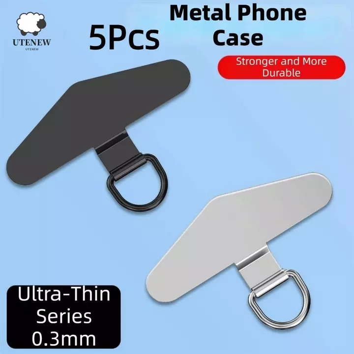 UTENEW 5 Chiếc Khóa Dây Điện Thoại, Đầu Nối Dây Điện Thoại Siêu Mỏng Mịn, Phụ Kiện Dây Điện Thoại Đa Năng Kim Loại Chắc Chắn Điện Thoại Tether Tab Tất Cả Các Vỏ Điện Thoại